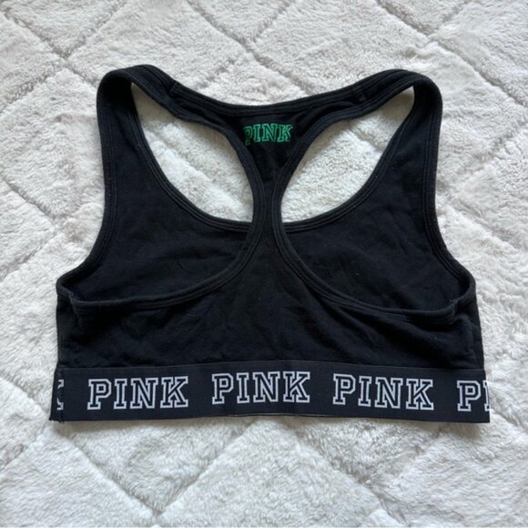Victoria's Secret PINK | Black & Green "Haut Court" Shamrock Bra | Size Small - Picture 3 of 12